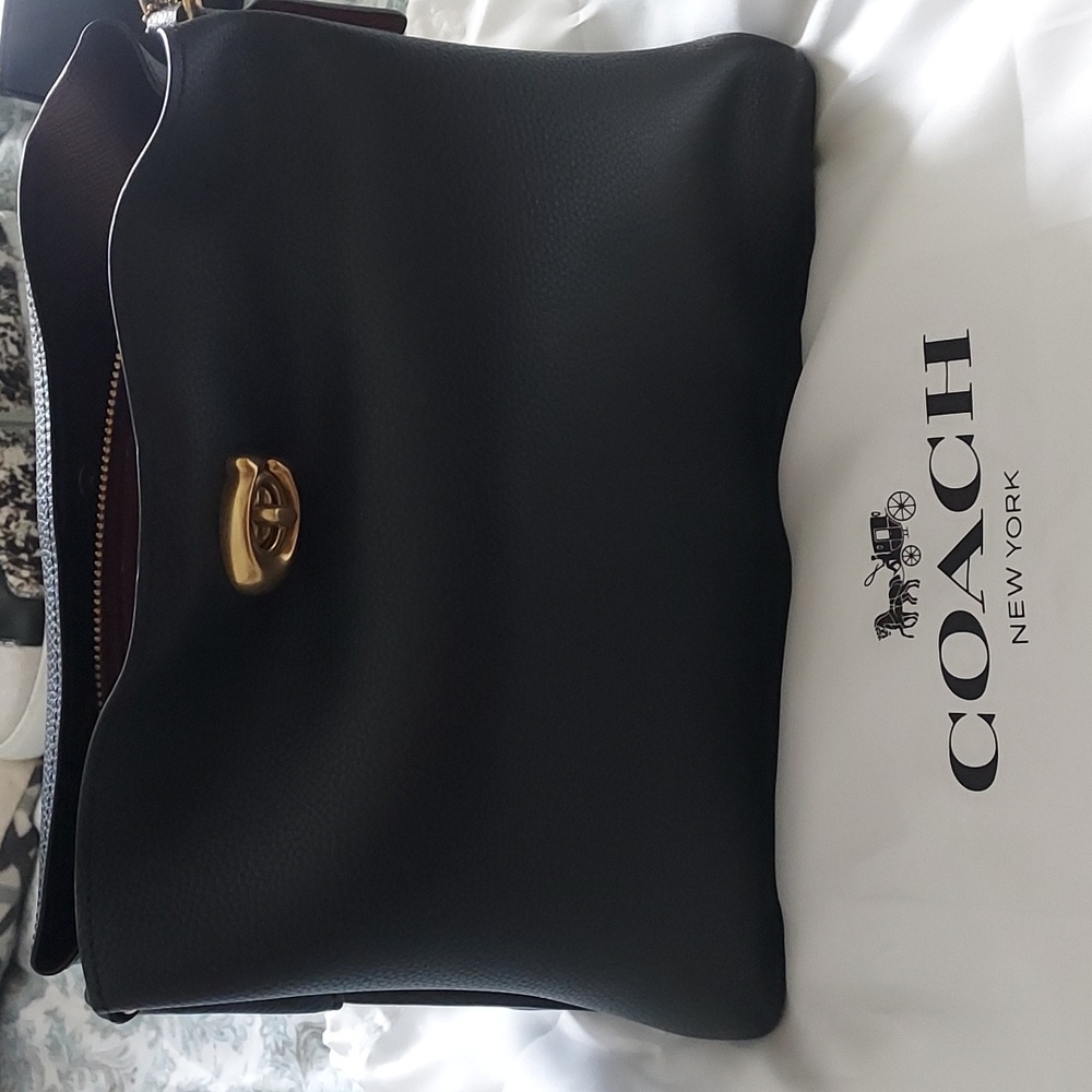 Black coach shoulder/crossbody w/ wallet